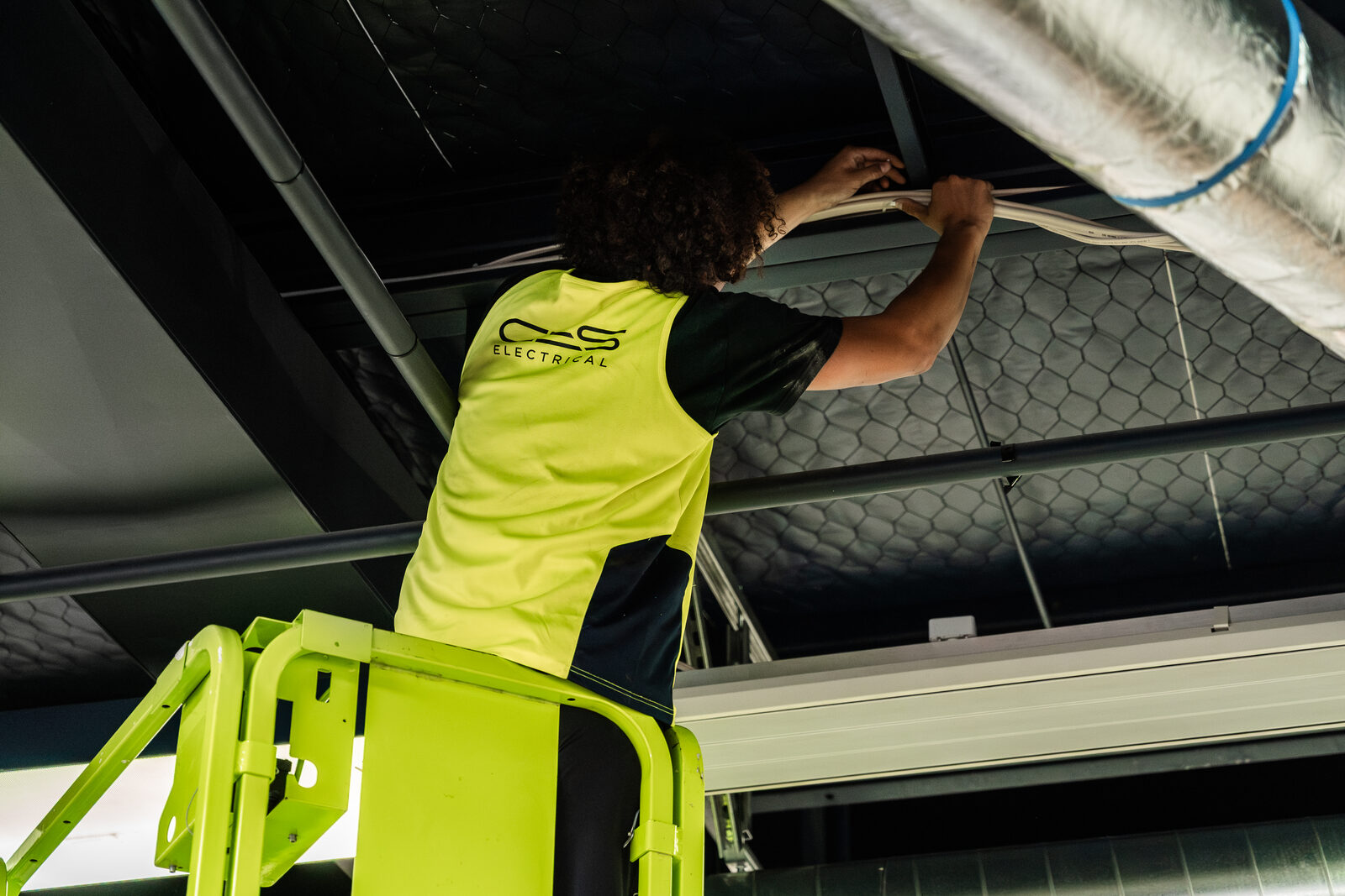 Commercial ceiling cable installation
